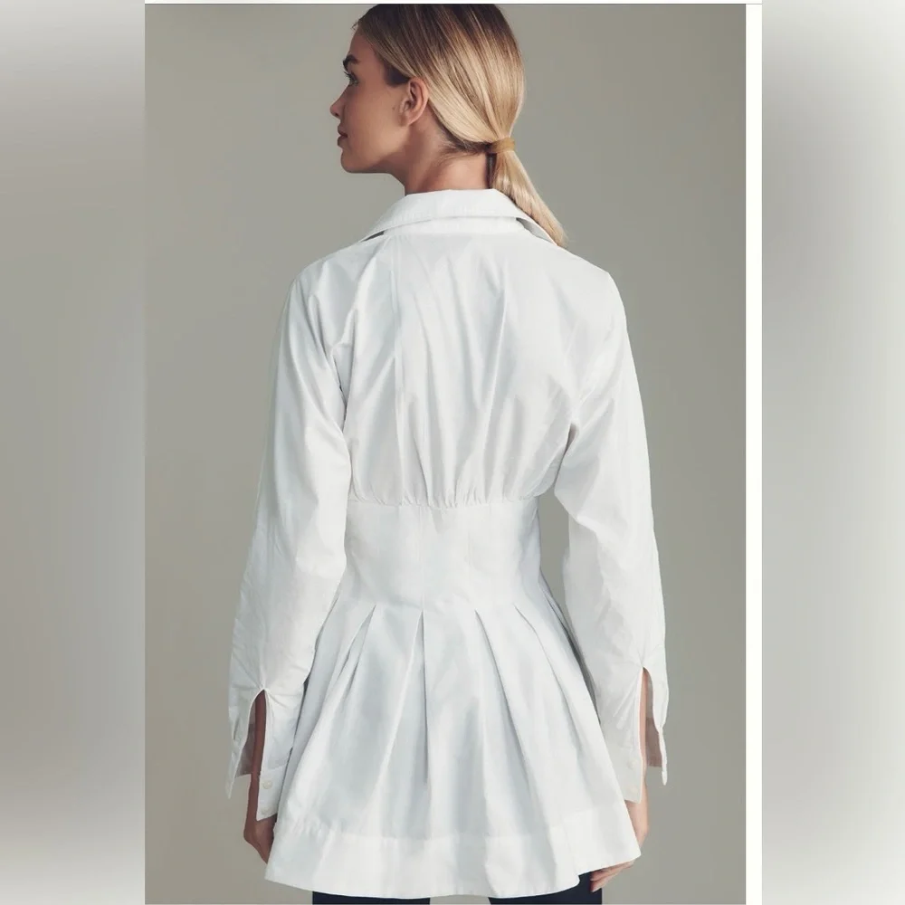 Maeve Long Sleeve Cinched Button Down - Picture 3 of 5